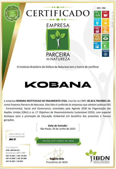 Certificado Empresa Parceira da Natureza 2025